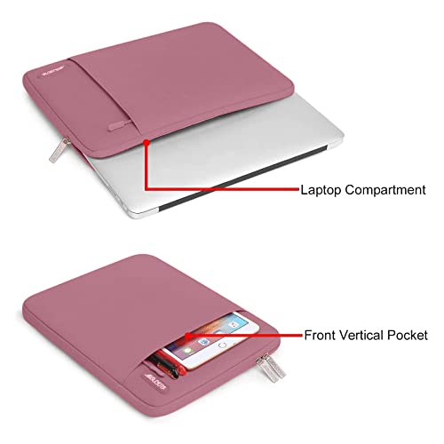 MOSISO Laptop Case 13 inch, Laptop Sleeve Bag with Pocket | Compatible with MacBook Neo A3404 2026/Air/Pro 13 M5/M4/M3/M2/M1 2026-2016, Polyester Vertical Computer Bag, Dusty Rose - color: Dusty Rose, size: 13 inch