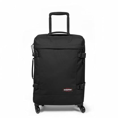 EASTPAK TRANS4 S – 44L Small Cabin Wheeled Luggage, Two Compartments, TSA Lock, 360° Spinner Wheels, and Telescopic Handle, Black - color: Black, size: 44 Liter Carry On
