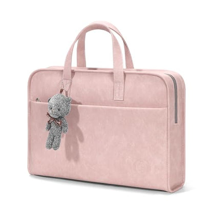 Protective Sleeve Case Bag Compatible with MacBook Pro 16 Inch, 15.6 inch, HP, Dell, Acer Aspire, Asus Notebook, Computer Bag with Shoulder Strap,Pocket,Handle, Pink - color: Pink, size: 15-16