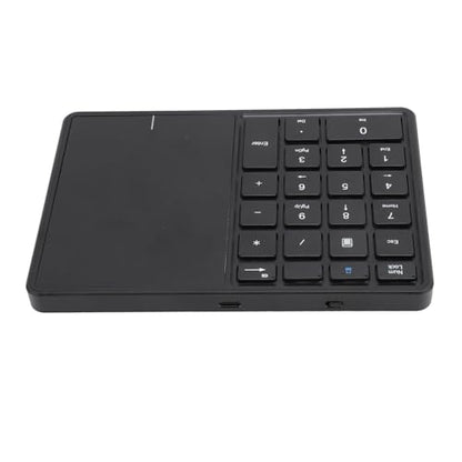 XUMIUZIY Numeric Keypad, 22 Keys Dual Modes Bluetooth4.2 Wire Less Number Pads with Touchpad, Slim External Numpad Keyboard for Laptop Desktop PC (Black) - color: Black
