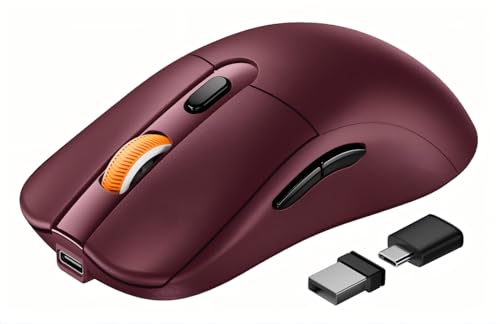 ProtoArc Bluetooth Wireless Mouse, USB C Mouse, EM15 Rechargeable Lightweight Portable Type C Wireless Mice for Laptop, Tablet, PC, Windows, Mac OS-Wine Red - color: Wine Red
