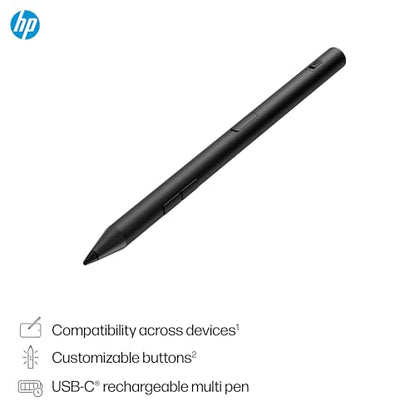 HP 700 Rechargeable Multi Pen Compatible Across Devices/Protocols USBC Charging, Long Battery Life, LED Indicator Customizable Buttons Adjustable Tilt & Pressure Thoughtfully Designed - style: Multi Pen