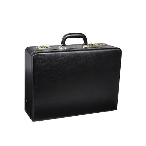 HomeStock Seaside Style Large Expandable Faux Leather Attach Case Executive Business Case Featuring Ample Storage And Distinctive Matte Finish, 17.75" L X 12.88" H X 5.5" W Black - color: Black