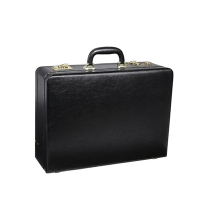 HomeStock Seaside Style Large Expandable Faux Leather Attach Case Executive Business Case Featuring Ample Storage And Distinctive Matte Finish, 17.75" L X 12.88" H X 5.5" W Black - color: Black