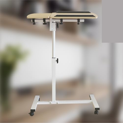 Overbed Table Bedside Shelf Over Bed Table with Wheels and Tilting Desktops Adjustable Rolling Laptop Overbed Desk Tray Study TV Tray