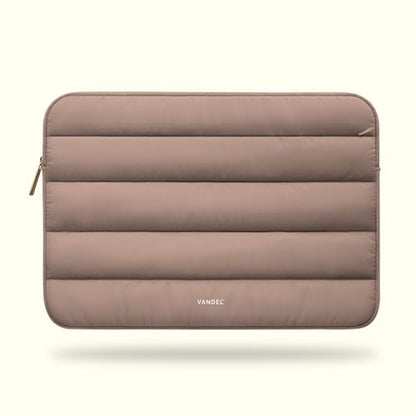 Vandel Puffy Laptop Sleeve Case for 13-14 inch Laptop Sleeve Bag Case | Zipper Pocket, Compatible with MacBook Air 13, Pro 14/13 iPad Pro 12.9, HP Dell ASUS, Computer Bag Cover - color: Latte