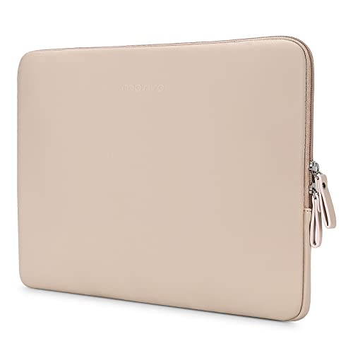 MOSISO Laptop Sleeve Bag 13.3 inch PU Leather Padded Bag Waterproof Case | Compatible with MacBook Air/Pro, 13-13.3 inch Notebook, Compatible with MacBook Pro 14 2026-2021 M5 M4 M3 M2 M1, Apricot - color: Apricot, size: 13.3 inch