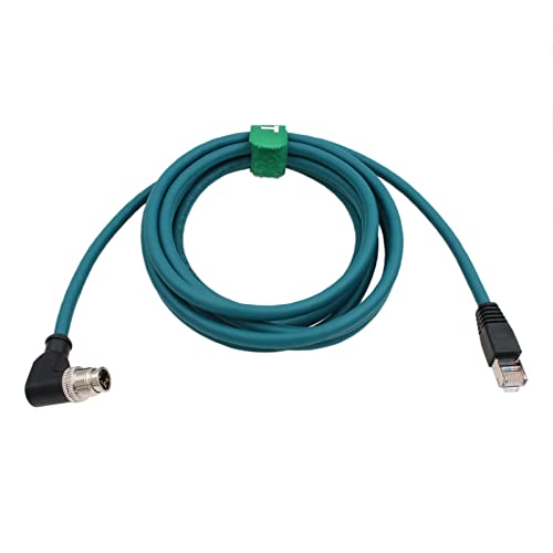 M12 Ethernet Cable for Microscan Hawk MV-4000 Cognex 2800 370 Camera Sensor Reader, 8 Pin X Coded to RJ45 CAT-7e (8m) - size: 8m