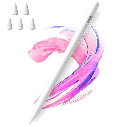 TaIYanG iPad Stylus Pen for iPad 2018-2026, Palm Rejection, Fast Charging | Tilt Sensitivity, for iPad Pencil A16 /10/9/8/7/6, Pro 11/13" (M5/M4),Air M4/M3/M2/5th/4th, Pro 11/12.9", Mini 6/5, White - color: White