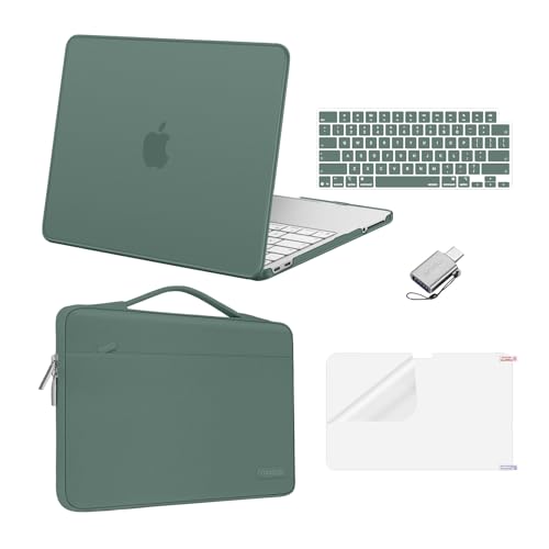 MOSISO Compatible with MacBook Neo Case 13 inch 2026 A3404 A18 Pro Chip | Crack & Scratch Resistant Hard Shell Case&360 Protective Sleeve Bag&Keyboard Cover&Screen Protector&Type C, Emerald Green - color: Emerald Green