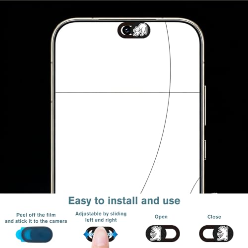 6Pcs 6 Styles Cat Camera Cover Slide Cute Laptop Accessories 0.04 Inch Ultra Thin Phone Computer Webcam Cover Slide Camera Privacy Blocker for Laptop Desktop Computer Notebook Mini PC - color: White Cat