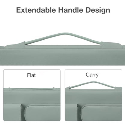 MOSISO 360 Protective Laptop Case 14 inch, Laptop Sleeve Compatible with HP Lenovo Dell ASUS Acer, HP Stream,Dell Latitude, Lenovo IdeaPad, Side Open Bag with 2 Raised&1 Flapover Pockets,Antique Green - color: Antique Green, size: 14 inch