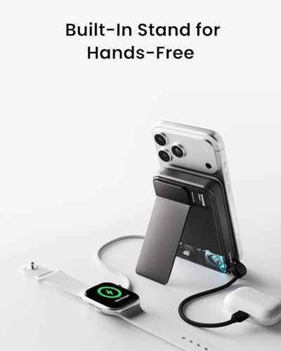 sharge for MagSafe Power Bank Qi2.2 25W 10000mAh Magnetic Portable Charger | ICEMAG 3 with 35W USB-C Fast Charging & Active Cooling & Built-in Cable, Transparent RGB Wireless Battery Pack - style: Classic