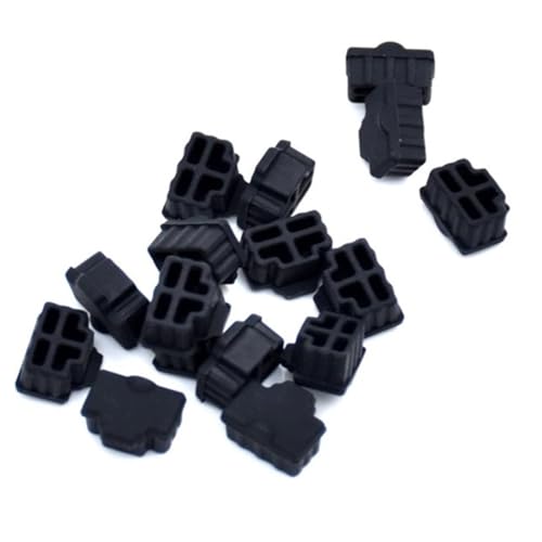 20 Pcs Ethernet Hub Port RJ45 Anti Dust Cover Cap Protector Plug for Laptop/Computer/Router Connector(Black) - color: Black