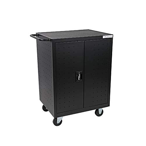 Pearington 32 Device Mobile Charging and Storage Cart for iPads, Chromebooks and Laptop Computers, Up to 13-inch Screen Size, Surge Protection, Front & Back Access Locking Cabinet - size: No Cord Management