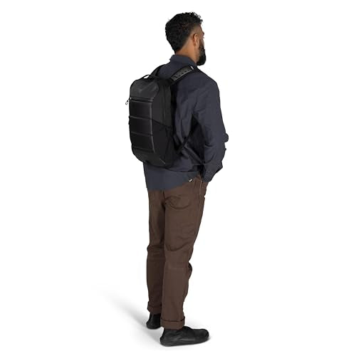 Osprey Ozone Slim Pack - Lightweight Laptop Backpack with AirScape Suspension, Water Bottle Pockets & Slim Travel Design - Fits Most 16" Laptops - Personal Item or Carry-On Compatible, Black - color: Black