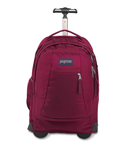 JanSport Driver 8 Rolling Backpack - Wheeled Travel Bag with 15-Inch Laptop Sleeve, One Size, Russet Red - color: Russet Red