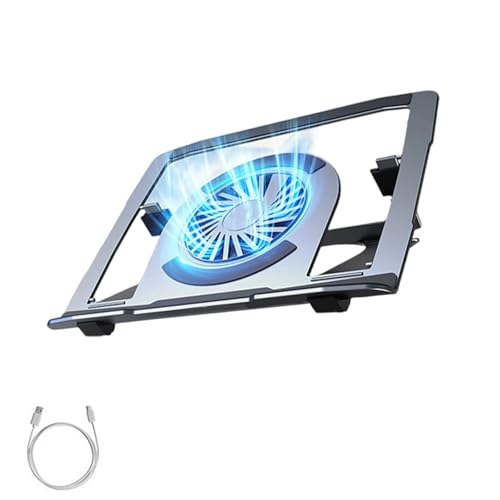Foldable Aluminum Laptop Stand with Efficient Cooling Systems and Adjustable Angled for 17Inch Notebook Aluminum Laptop Stand - color: grey