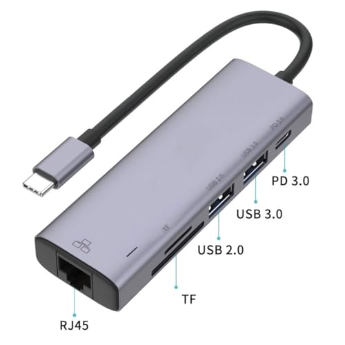 USB-C Hub Compatible with Samsung Galaxy Tab S11 (2025)/Ultra (2025) - 6-in-1 Adapter RJ45 Ethernet Port Type-C PD Charger Card Reader Network