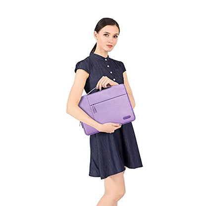 MOSISO Laptop Case 13.3 inch, 13-13.3 inch Laptop Sleeve with Handle Compatible with MacBook Air/Pro 13/Pro 14 M5 M4 M3 M2 M1,HP Dell ASUS Lenovo, Polyester Multifunctional Computer Bag, Purple - color: Purple, size: 13.3 inch