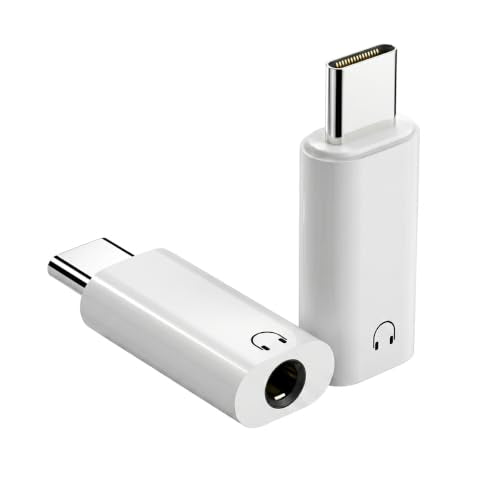 FRIGRAF 2PACK USB C to 3.5mm Audio Adapter, Type C to Headphone Jack Dongle | USB C to Aux Cable Adapter Compatible with iPhone 17 16 15, Samsung Galaxy S26 S24 Pixel, iPad Pro, MacBook - size: 2-Pack