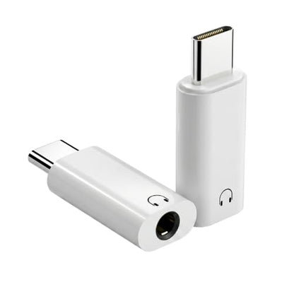 FRIGRAF 2PACK USB C to 3.5mm Audio Adapter, Type C to Headphone Jack Dongle | USB C to Aux Cable Adapter Compatible with iPhone 17 16 15, Samsung Galaxy S26 S24 Pixel, iPad Pro, MacBook - size: 2-Pack