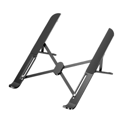 Multiple Angled Laptop Stand with Alloys Construction and Silicone Grips for Secure Placement and Viewing Foldable Laptop Stand - color: Black