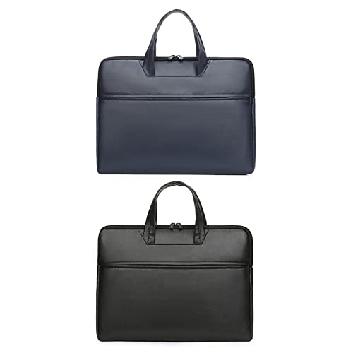 Tote Laptop Bag with Handles Zippers Organize for Notebook Computer Sleeve Handbag Bag Leather Laptop for Men - color: Blue