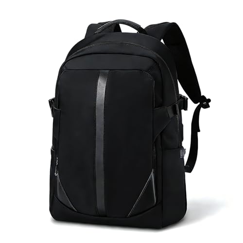 Laptop Backpack for Men, Business Backpack with USB Charging for 15.6 Inch Computer Bag, 30L Black Lightweight Anti-theft Water-Resistant Backpack, Suitable Business Work College Travel