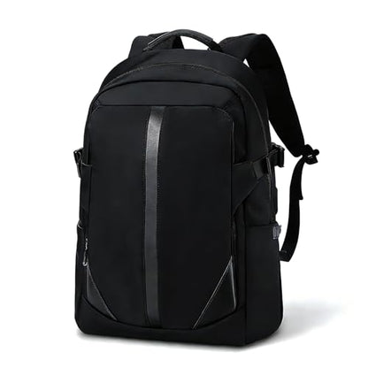 Laptop Backpack for Men, Business Backpack with USB Charging for 15.6 Inch Computer Bag, 30L Black Lightweight Anti-theft Water-Resistant Backpack, Suitable Business Work College Travel