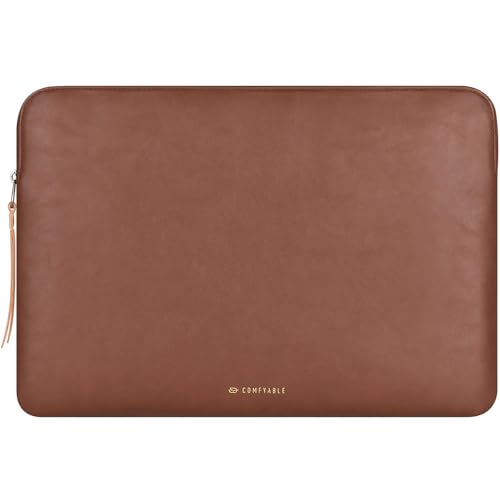 Comfyable Slim Protective Laptop Sleeve Compatible with 13/14 Inch MacBook Air & MacBook Pro M5/M4/M3/M2 Pro/Max 2026, Mac Travel Case, Laptop Pouch, Slim PU Leather Cover, Brown - color: Brown, size: For 13.3"-14" Mac Pro / Mac Air