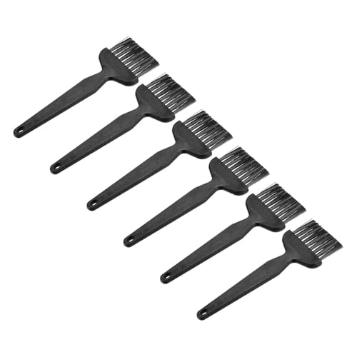 HARFINGTON 6pcs Antistatic Brush 25x42mm Portable PP Handle Nylon Anti Static Cleaning ESD Brushes for Electronics Computer Keyboard, Black