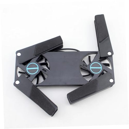 Happyyami 2Pcs USB Laptop Cooling Pad with Dual Fans Folding Ventilated Support for Laptops Slip Design Low Noise for Commuters and Travelers