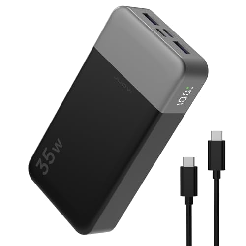 JUOVI Power Bank 35W 20000mAh Portable Charger Fast Charging，PD 3.0 QC 4.0 Fast Charging Phone Charger with LED Display, Travel Battery Pack 2 USB C 2 USB A Ports for iPhone 16/15/14 Series, Galaxy, - color: 4 Outputs Black