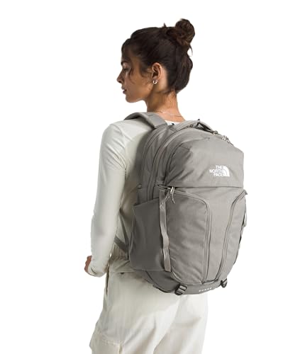 The North Face Surge Laptop Pack, Stone Slab Lt Hth/Stone Slab, OSFA | Everyday Travel Bag, Laptop Sleeve, Water-Repellent - color: Stone Slab Light Heather/Stone Slab