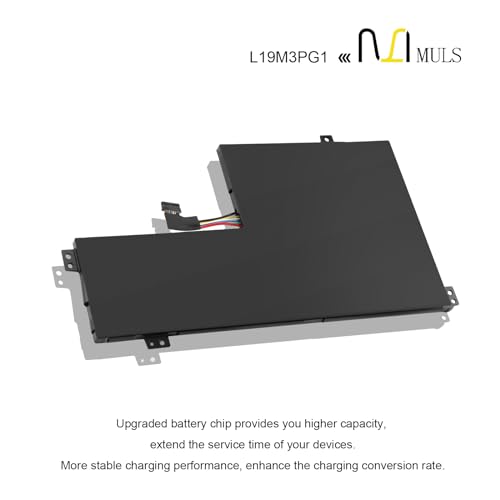 MULS L19M3PG1 Battery for Lenovo 100e 300e Chromebook 2nd Gen AST 82CD 82CE | Ideapad 3 CB-11AST05 Series laptop L19C3PG1 L19L3PG1 SB10X68685 5B10X65680 5B10X65682 5B10X65684 11.52V 47Wh with Tools