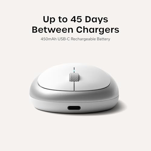 Satechi M1 Wireless Bluetooth Mouse, USB-C Rechargeable, Compact & Portable, for MacBook Air/Pro/Neo, iPad Air/Pro, iPad mini, Mac mini, iMac & Windows - Silver - color: Silver