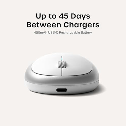 Satechi M1 Wireless Bluetooth Mouse, USB-C Rechargeable, Compact & Portable, for MacBook Air/Pro/Neo, iPad Air/Pro, iPad mini, Mac mini, iMac & Windows - Silver - color: Silver