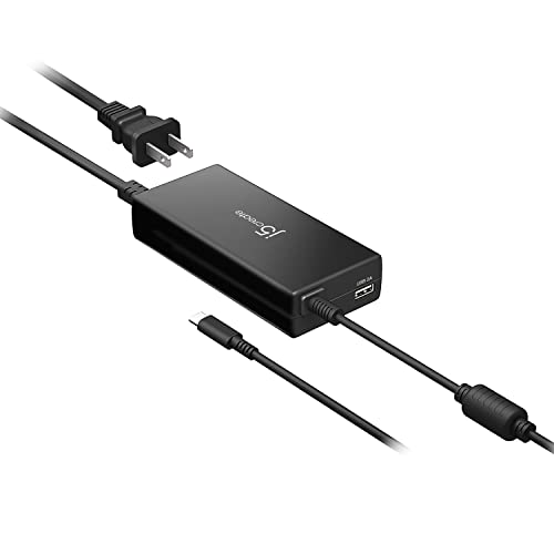 j5create USB Type C Super Charger PD 90W + USB Type A 10W Fast Charging for Chromebook, Laptop, MacBook Pro 13” (JUP2290C)