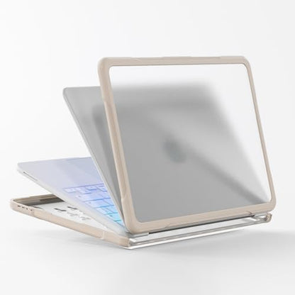 Batianda Ultimate Rugged Case for MacBook Neo 13 Inch 2026, Light Beige | Fits Model A3404, Shock-Absorbing TPU Bumper, Carbon Fiber Side Texture, Matte Rugged Shockproof Hybrid Protective Shell - color: Light Beige