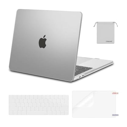 MOSISO Compatible with MacBook Pro 13 inch Case M2 M1 2026 2025 2024-2016 | A2338 A2251 A2289 A2159 A1989 A1708 A1706, Plastic Hard Shell&Keyboard Cover&Screen Film&Storage Bag, Frost - color: Frost