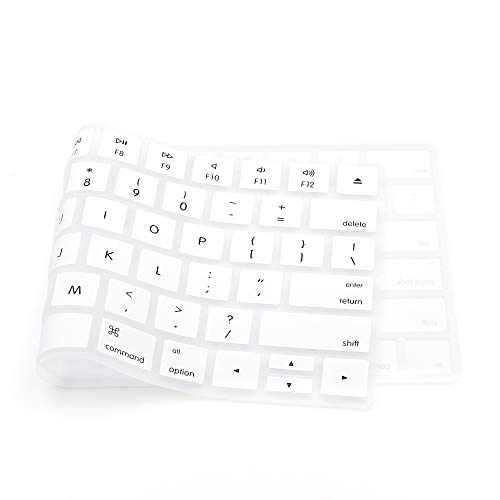 ProElife Ultra Thin Silicone Keyboard Protector Cover Skin for Apple Magic Keyboard & Magic Keyboard 2 (U.S Version, Model: MLA22L/A-A1644, Without Numeric Keypad) (White) - color: White