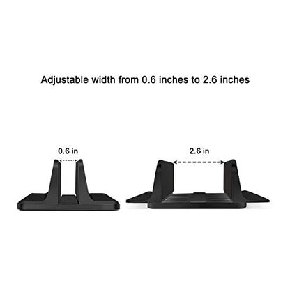 Laptop Stand,Vertical Desktop Holder with Adjustable Dock Size,Laptops Holder Compatible with All Notebooks, MacBook,Surface,Dell,Gaming,iPad (Black)