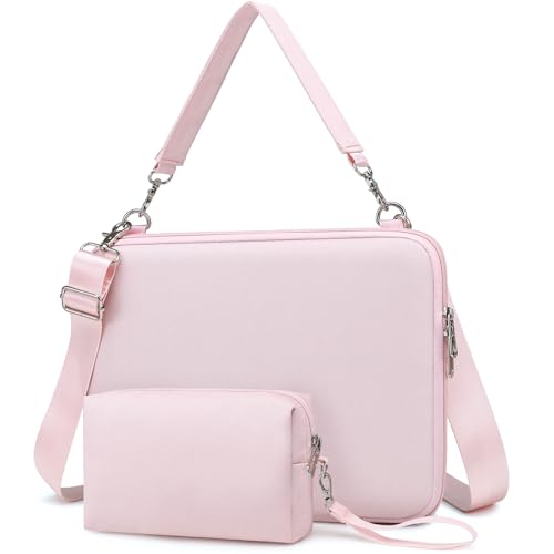HYZUO 13.3-14 Inch Hard Shell Case Laptop Sleeve Bag, Pale Pink | for MacBook Pro 14 M5-M1 Pro/Max A3426 A3427 2026-2021, MacBook Air/Pro 13 M5-M1 A3449, MacBook Neo 13,Surface Laptop 13-13.8 - color: Pale Pink, size: 13.3-14 Inch