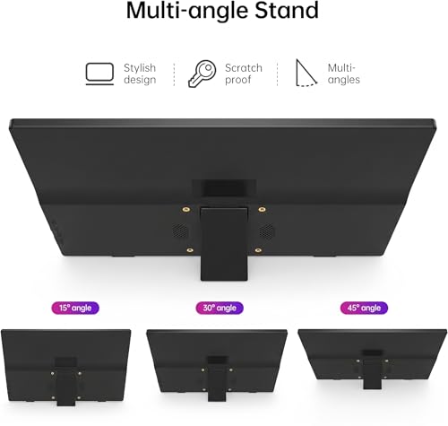 Portable Monitor 15.6" FHD 1080P USB-C Travel Monitor for Laptop, IPS Laptop Screen Extender with Built-in Kickstand, Mini HDMI, Low Blue Light Portable Screen for PC Mac Phone Switch - size: 15.6inch 1080p