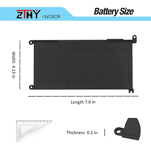 42Wh WDX0R 3CRH3 Battery Replacement for Dell Latitude 3480 3580 3189 3379 | Inspiron 15 7579 7573 7560 7569 7570 5565 5567 5570 5578 5579 7586 7368 7378 5368 5378 5379 5765 5767 5775 Vostro 5468 5471 - size: 7.6*4.13*0.2 inch WDXOR