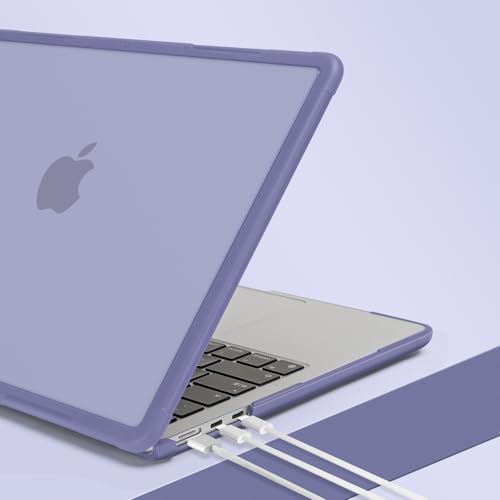 MOSISO Compatible with MacBook Air 13 inch Case M5 M4 M3 M2, Lavender Gray | 4 in 1 Kit Anti-Crack Hard Shell with Kickstand for MacBook Air 13.6 inch Case 2026-2022 A3449 A3240 A3113 A2681 - color: Lavender Gray