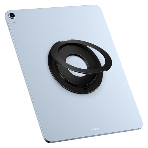 Universal Tablet Mount , Ring Holder Stand Grip for iPad Pro Air Mini,Black | Adjustable 360 Degrees Rotating Tablet Holder Fit for ipad/Kindle/e-reader and 6-13” Device,Compatible with Magsafe Stand - color: Black