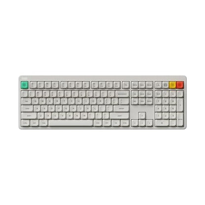 NuPhy Node100 Wireless Mechanical Keyboard, Hot Swappable Custom Bluetooth Keyboard, 109 Keys Computer Gaming Keyboards, Supports Touch Gestures, PBT Keycaps, RGB Backlit, Bluetooth/2.4GHz/USB-C - color: White, size: High-profile Red Max Switch