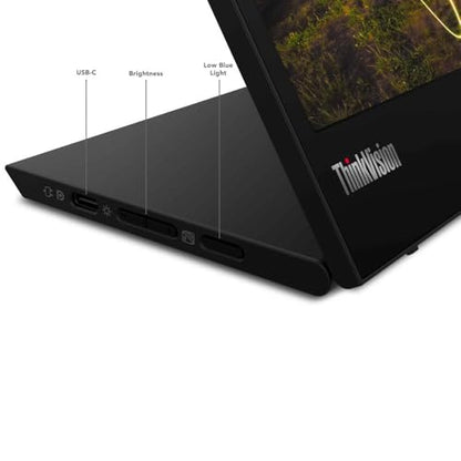 Lenovo ThinkVision M15 15.6" Full HD WLED LCD Monitor - 16:9 - Raven Black